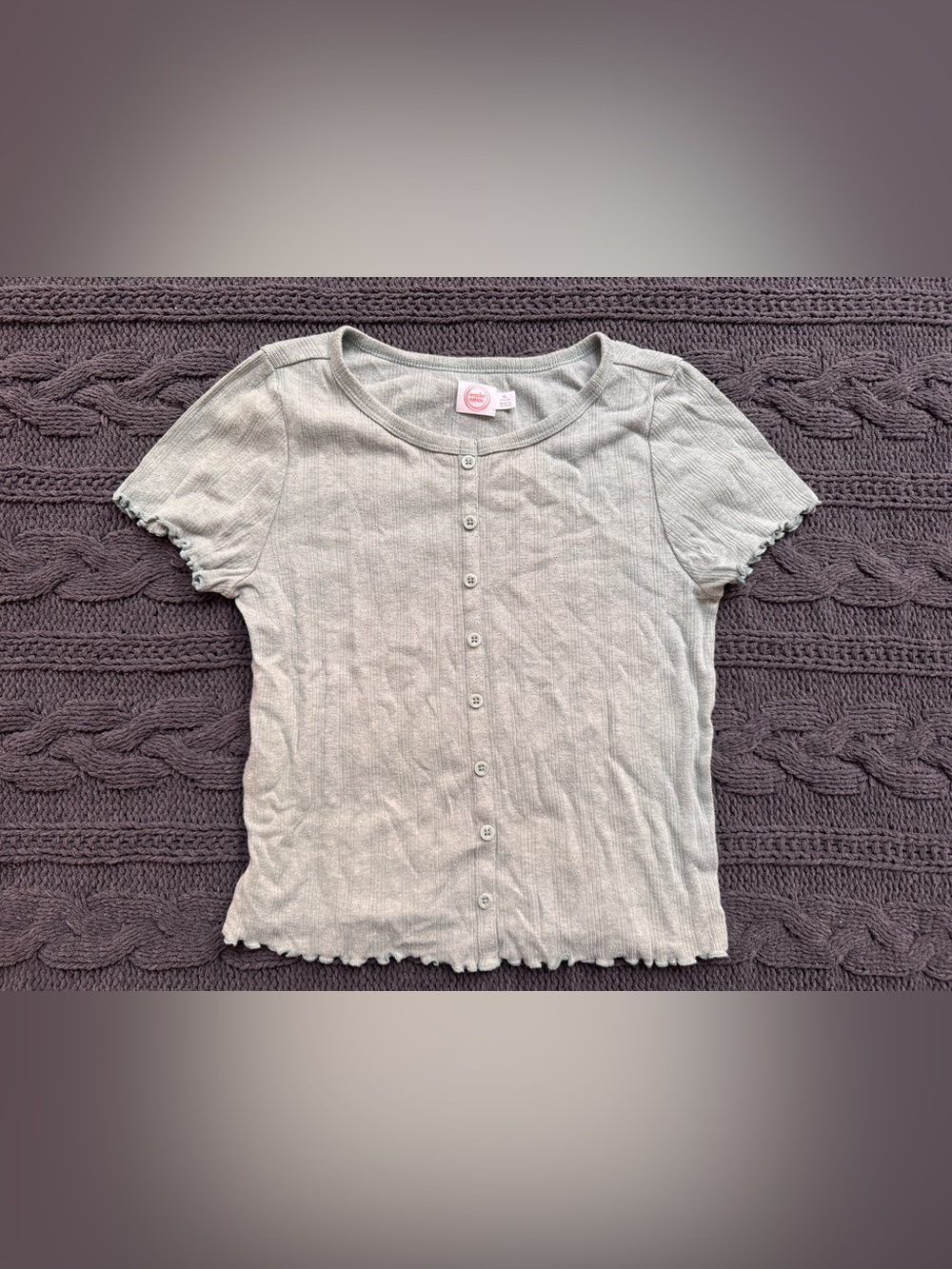 wonder nation Light Sage/Green Short Sleeve Top (Girls, XL 14-16)